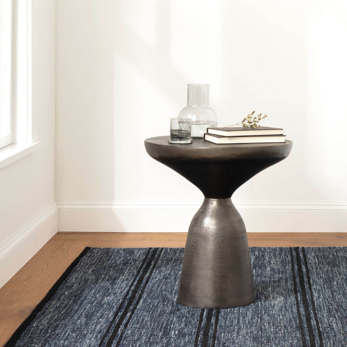 Malta Navy Woven Wool Rug RUGS 