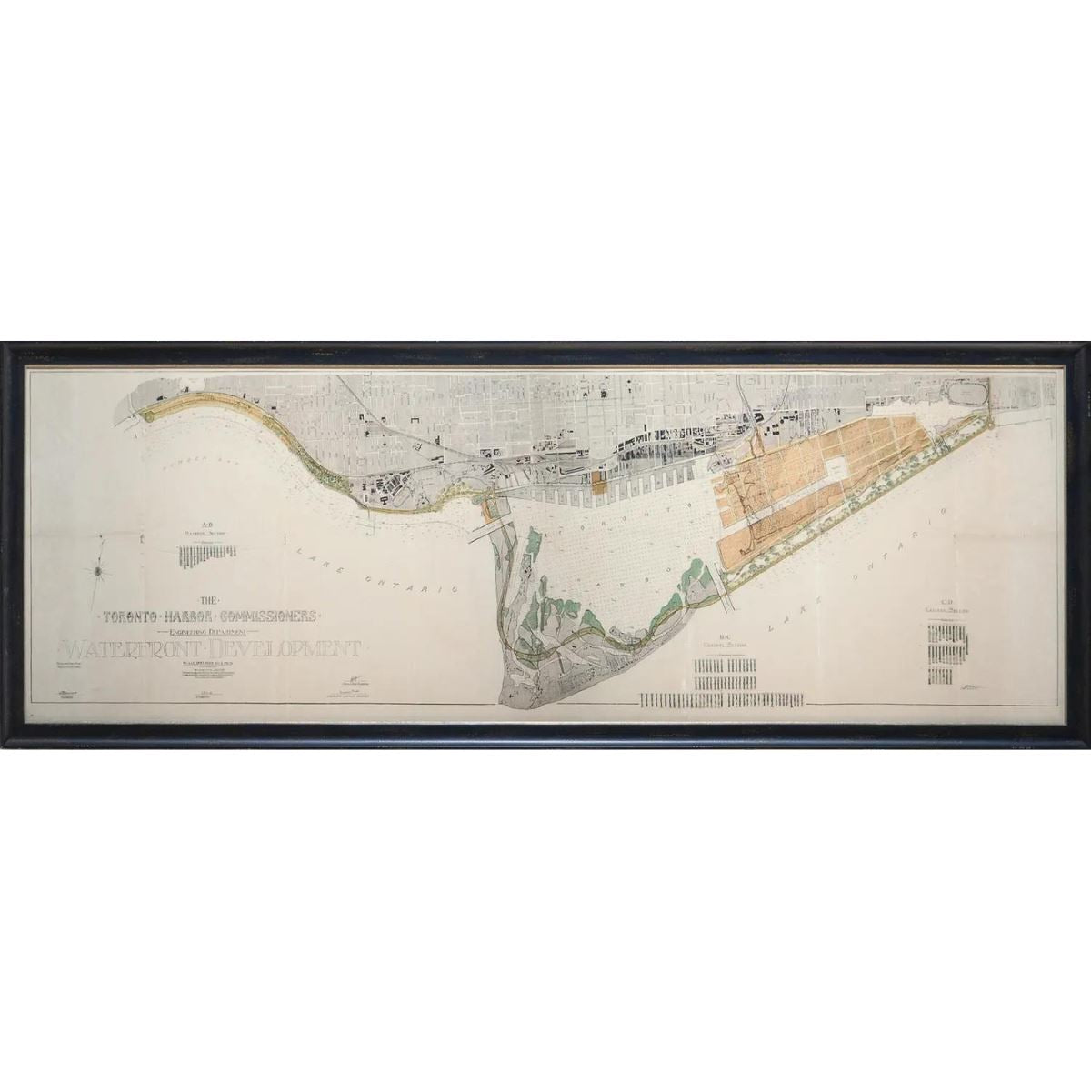 Map Toronto Waterfront 1912 Framed Art 