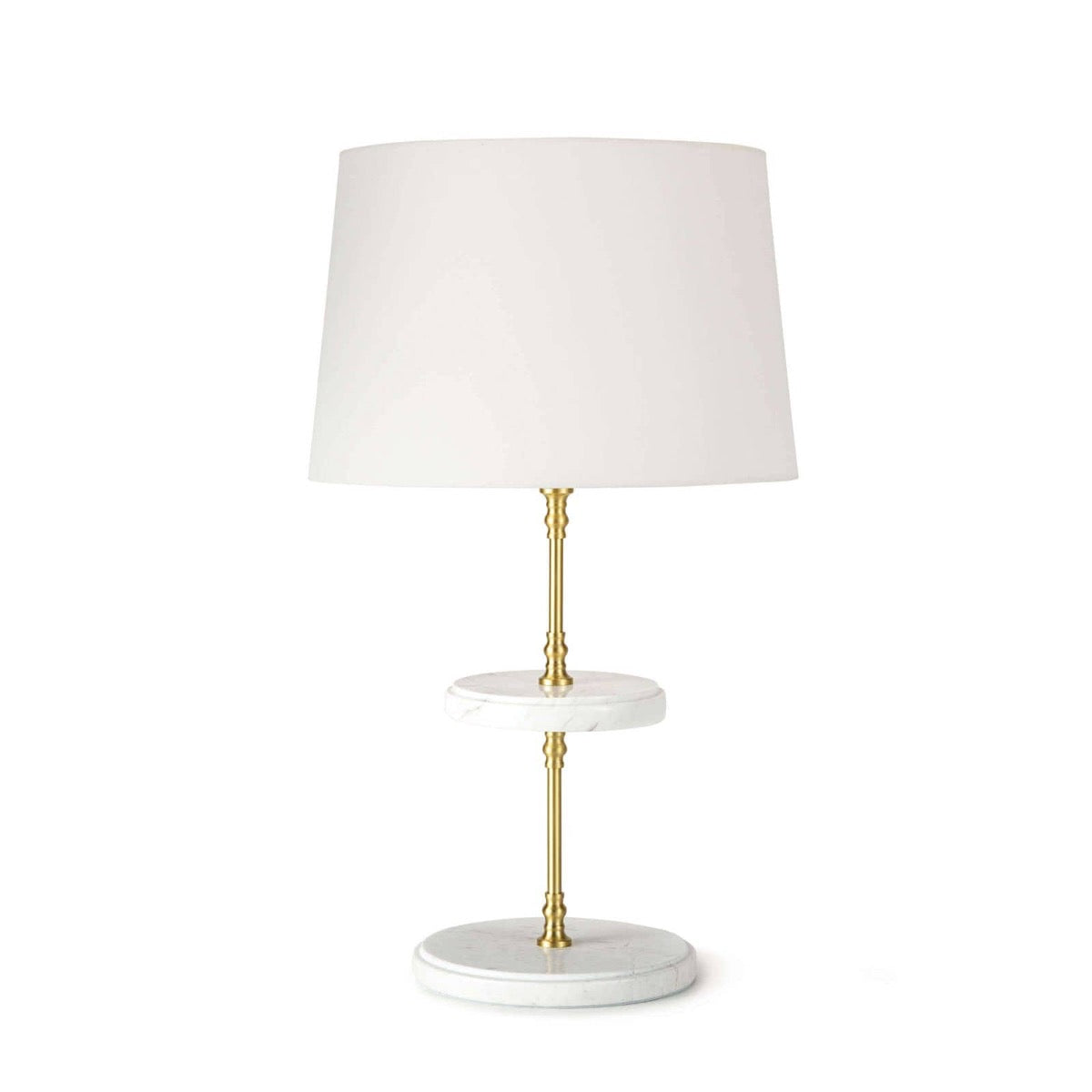 Marais Table Lamp Natural Brass. Front view.
