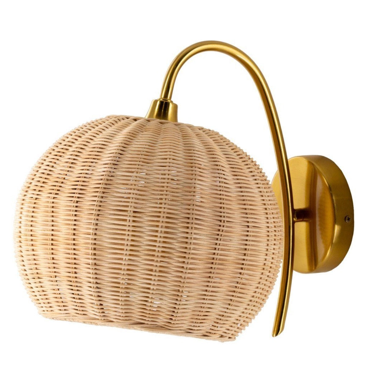 Marnie Rattan Wall Sconce. Right angle view.