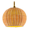 Marnie Rattan Wall Sconce ON. Front view.