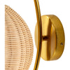 Marnie Rattan Wall Sconce base detail. Close-up detail view.