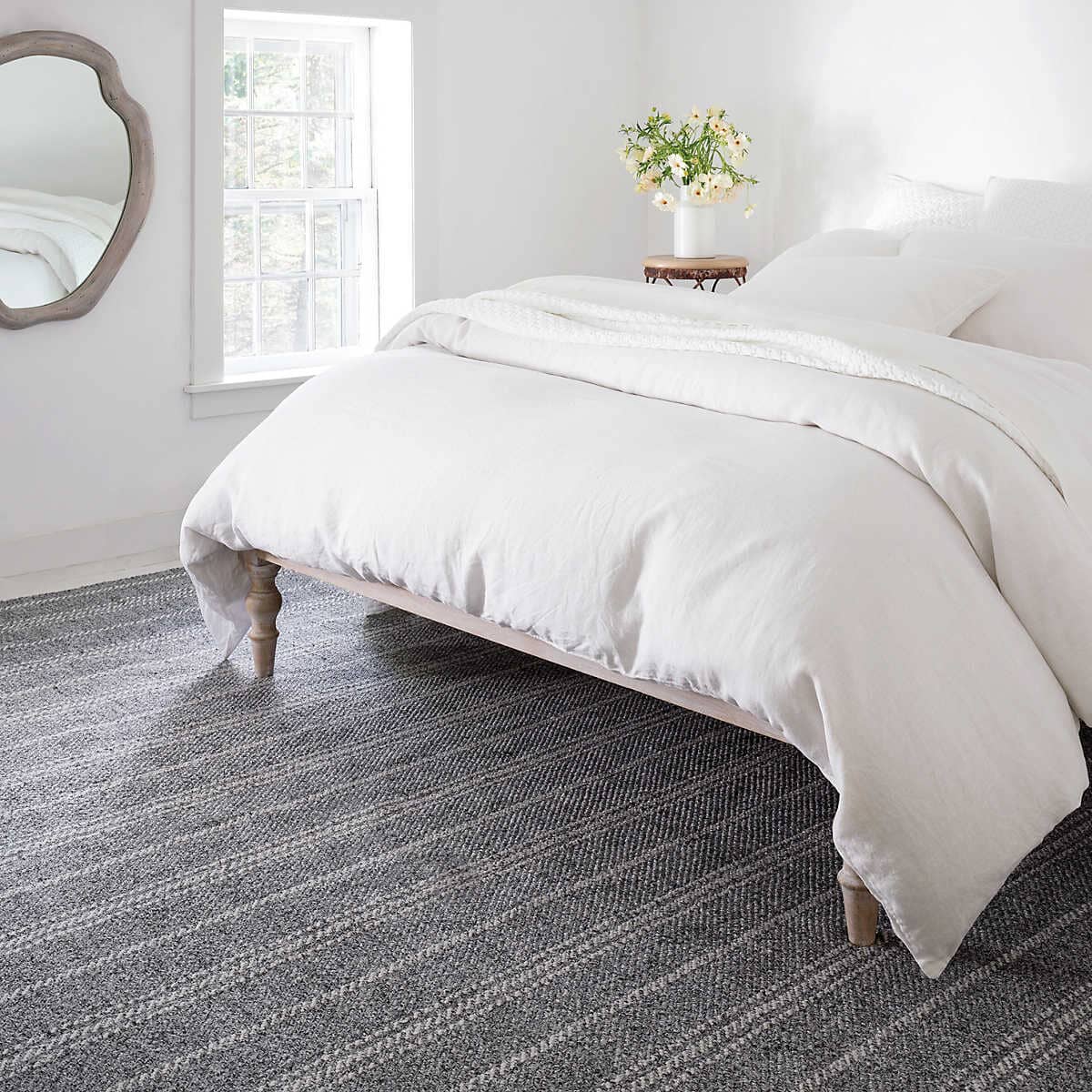 Melange Stripe Grey/Ivory Indoor/Outdoor Rug Rainsford Company