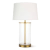 Magelian Glass Table Lamp Natural Brass. Front view. 