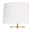Magelian Glass Table Lamp Natural Brass shade. Detail view. 