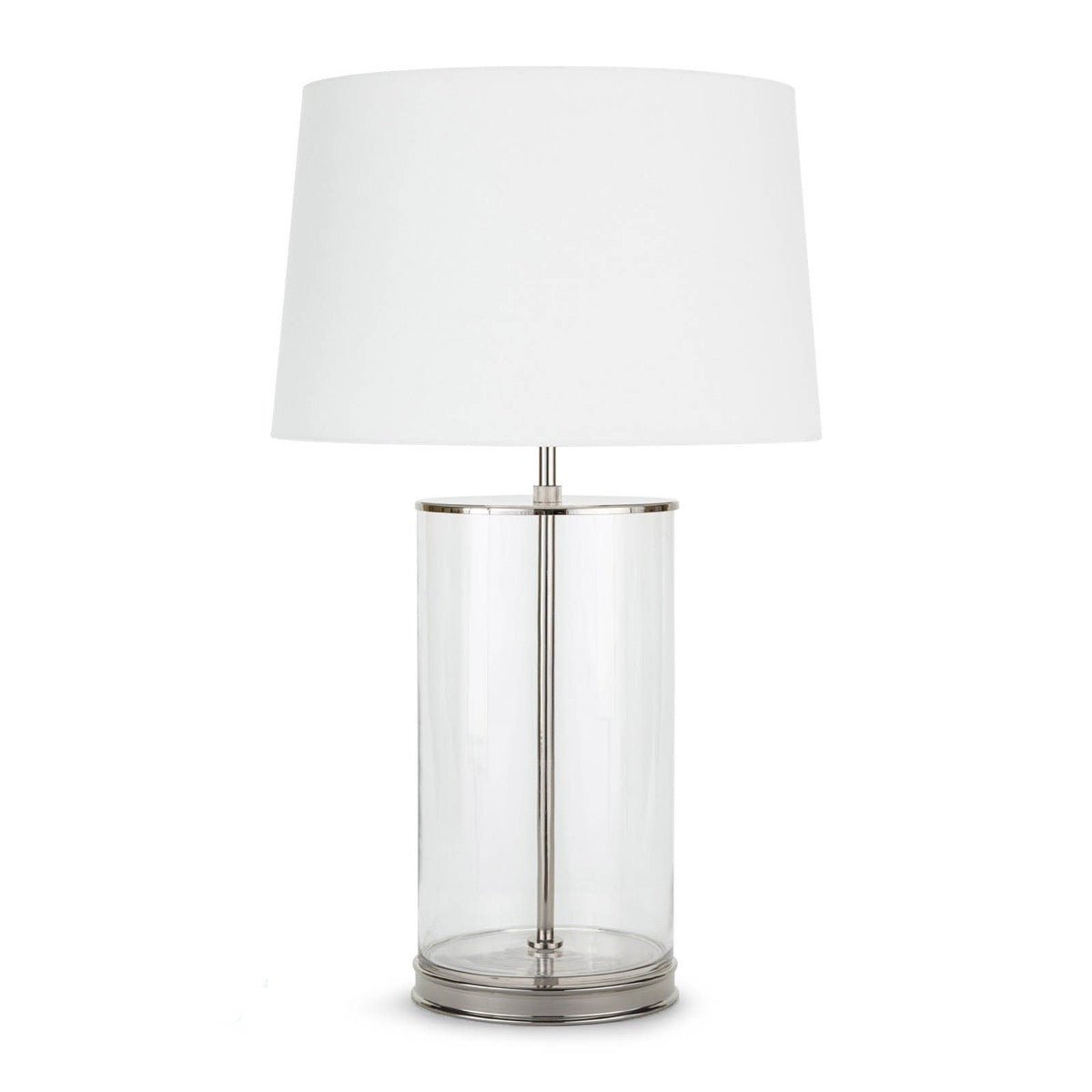 Magelian Glass Table Lamp Natural Brass. Front view. 