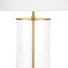 Magelian Glass Table Lamp Natural Brass centre. Detail view. 