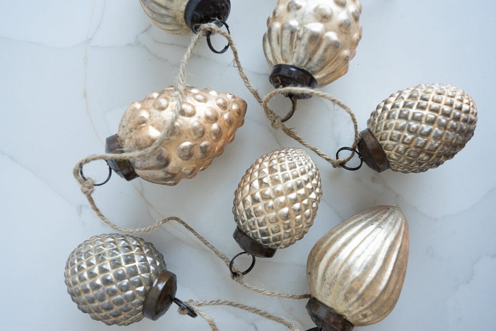 Mercury Glass Acorn Garland Objects & Accents 