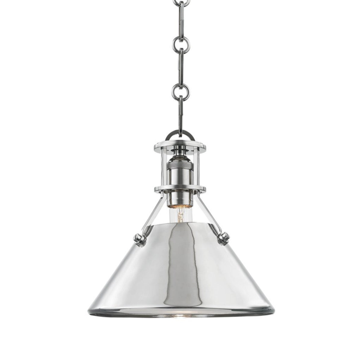 Nina Pendant Polished Nickel. Front view.