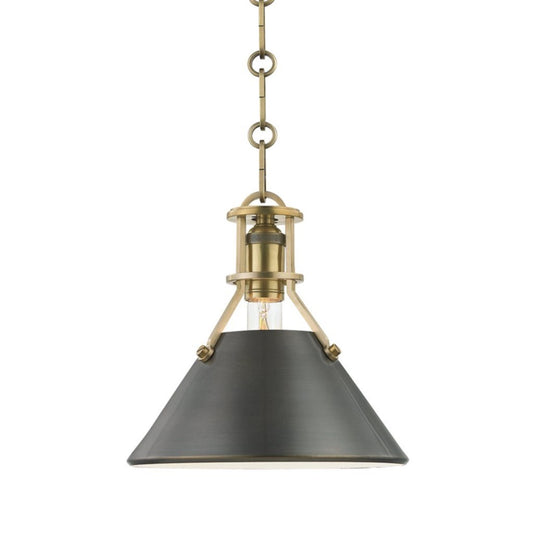 Nina Pendant Aged Brass/Antique Bronze. Front view.