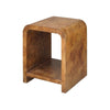 Miller Side Table Matte Dark Burl Wood. Left angle view.