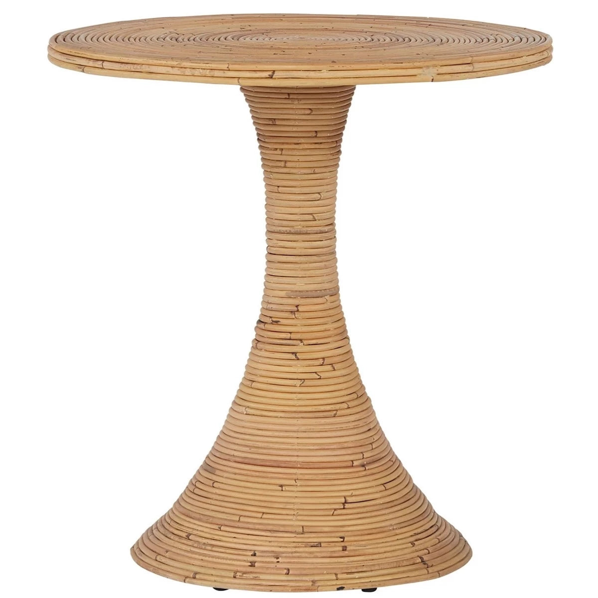 Mirabel Rattan Side Table. Front view.