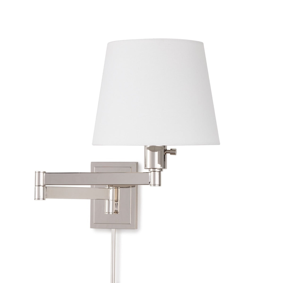 Virtue Sconce Polished Nickel. Front view.