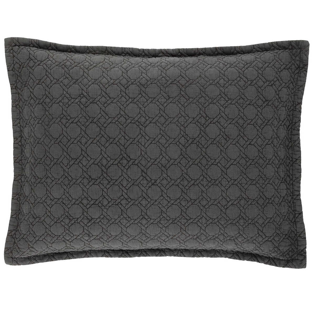 Montecito Charcoal Quilted Sham 