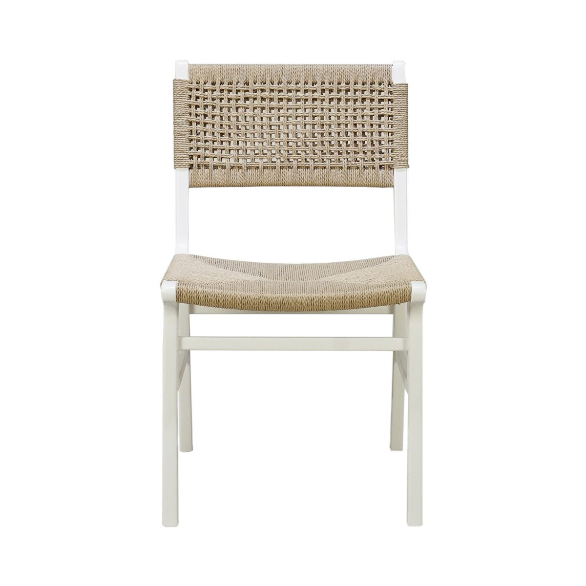Munro Chair Matte White Lacquer. Front view.
