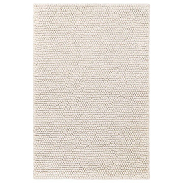 Niels Ivory Woven Wool/Viscose Rug. Top view. 