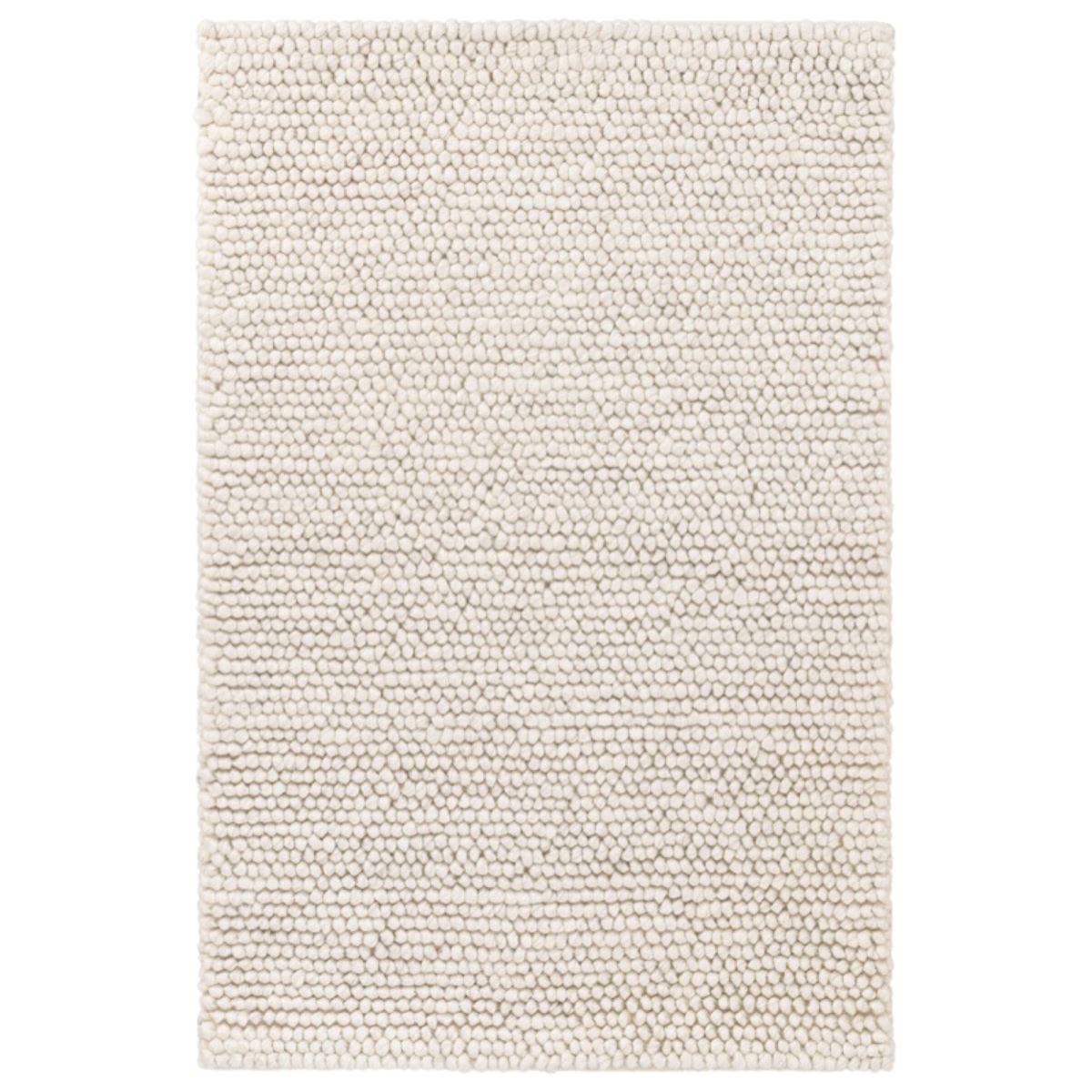 Niels Ivory Woven Wool/Viscose Rug. Top view. 