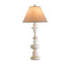 Nottingham Alabaster Table Lamp. Front view.