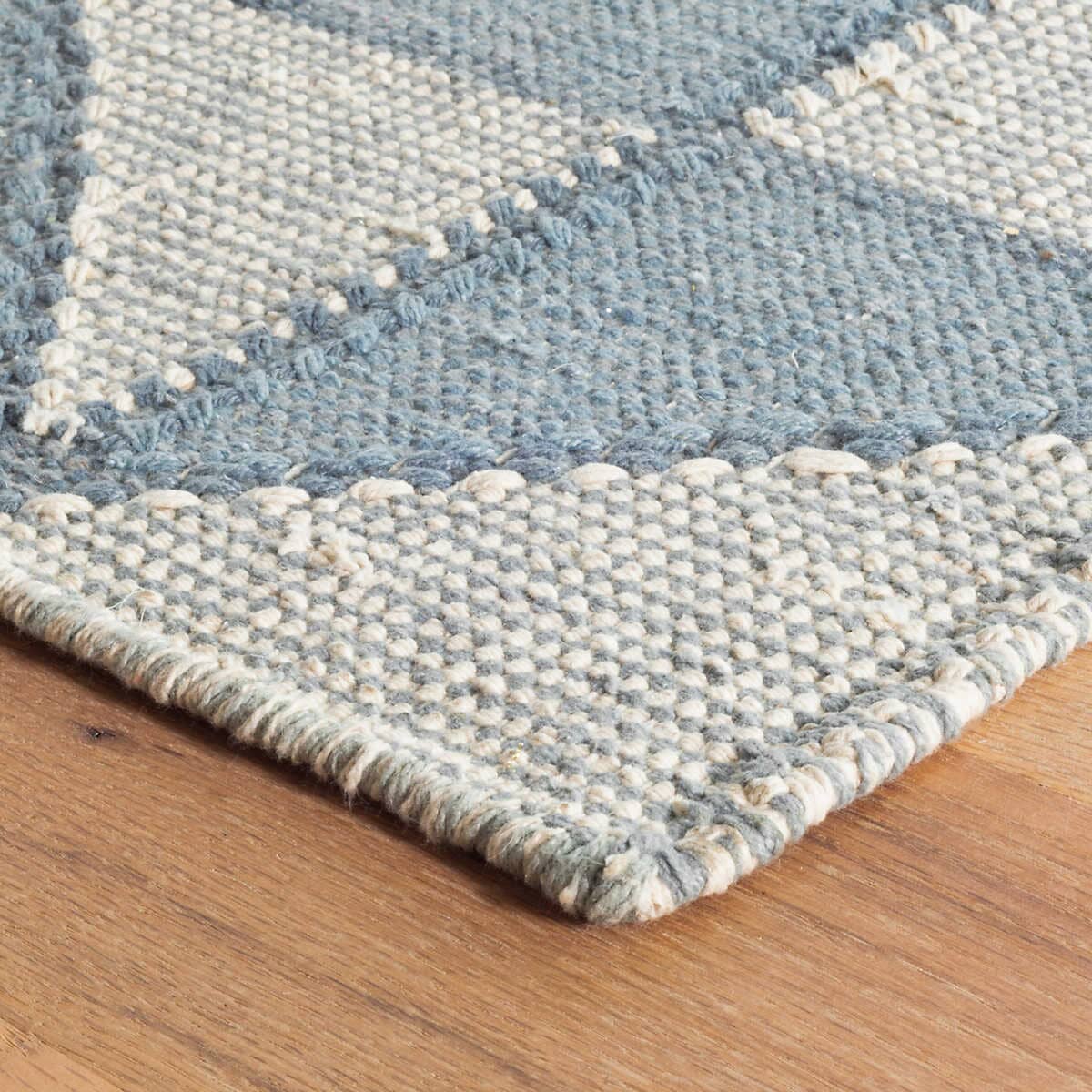 Ojai Blue Loom Knotted Cotton Rug Rugs 