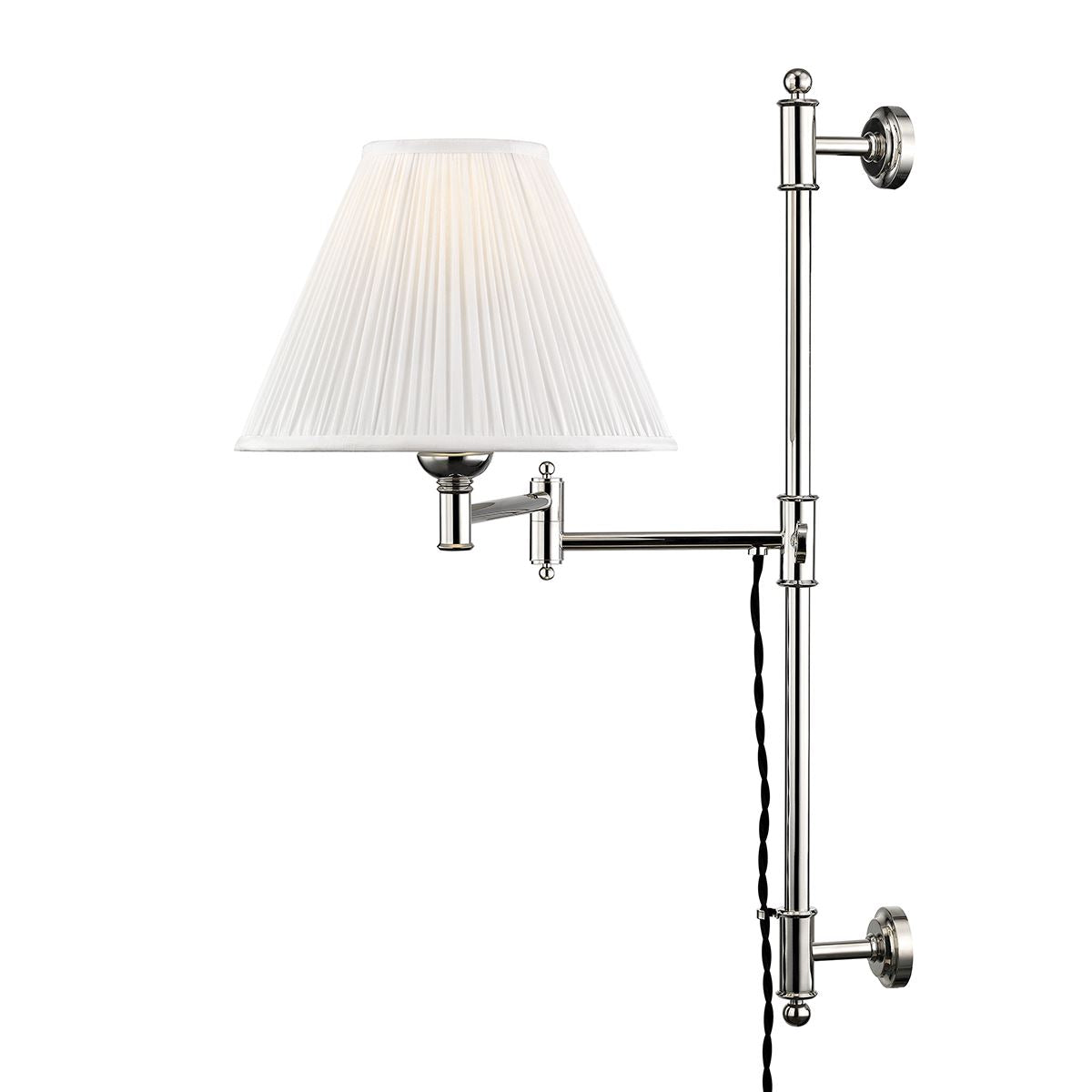 Oxford Sconce Polished Nickel. Left side view.