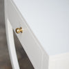 Paige Side Table handle. Detail view.