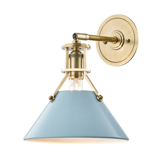 Octavia Sconce Bird Blue. Front view.