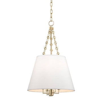 Paloma Pendant Aged Brass. Front view.