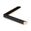 Black frame. 0.875" wide. 0.875" thick. Close-up detail view.