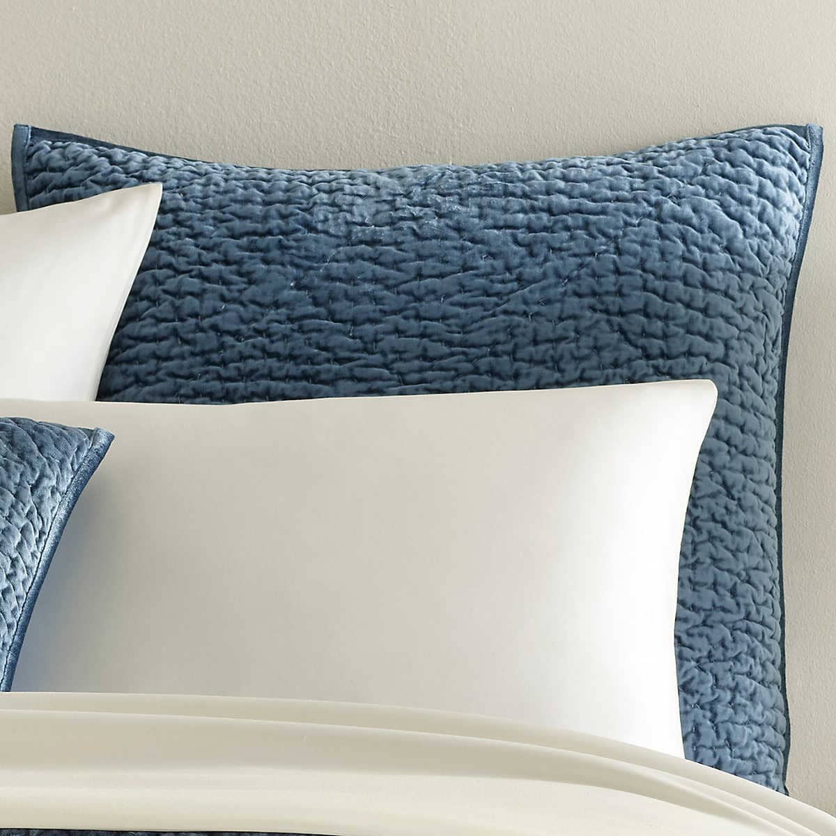 Parisienne Velvet Slate Quilted Sham 