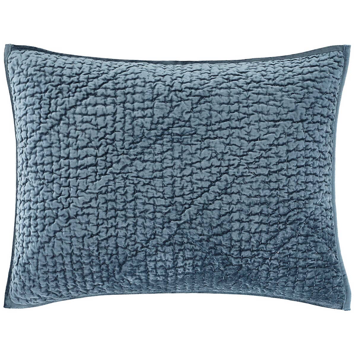 Parisienne Velvet Slate Quilted Sham Standard 