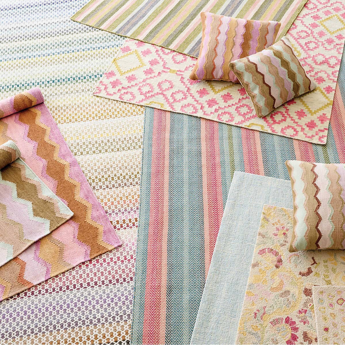 Woven Multi Rug Poppy Multi Woven Wool Rug - Rainsford Company