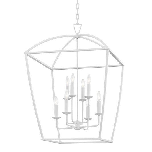 Quinn Lantern White Plaster. Front view.