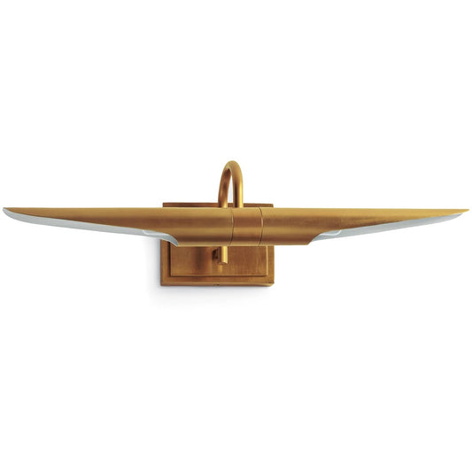 Radford Picture Light - Small Natural Brass. Front view.