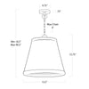 Augustine Outdoor Pendant - Small with dimensions. Dimension view.