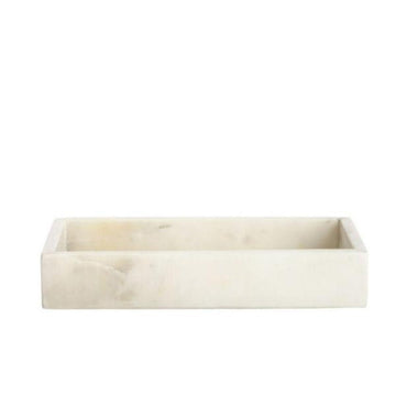Rectangle Marble Tray - Medium. Front view. 