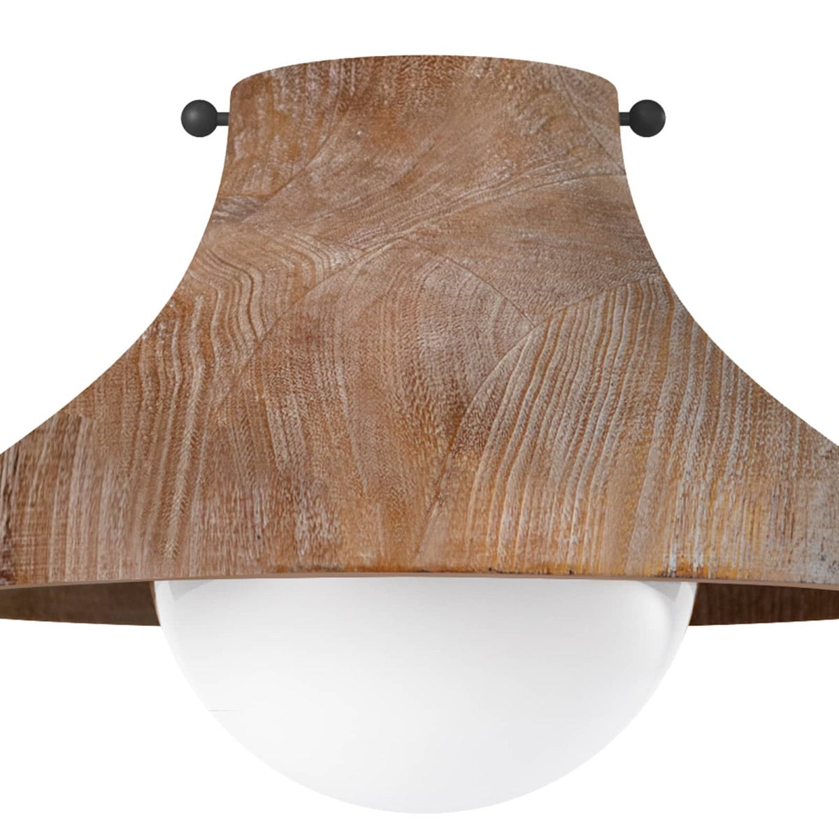 Surfside Wood Flush Mount. Close-up detail view.