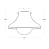 Surfside Wood Flush Mount with dimensions. Dimension view.