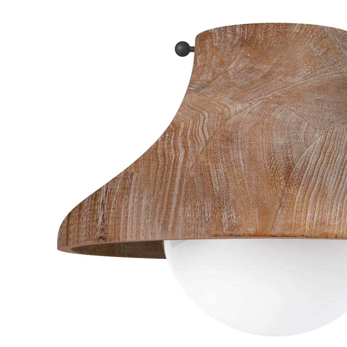 Surfside Wood Flush Mount left side. Detail view.