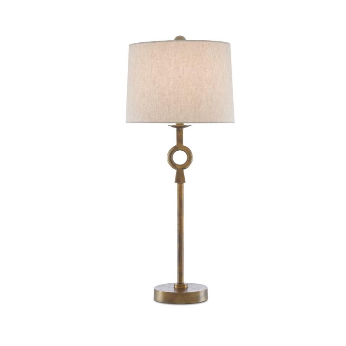 Remy Table Lamp. Light on. Front view.
