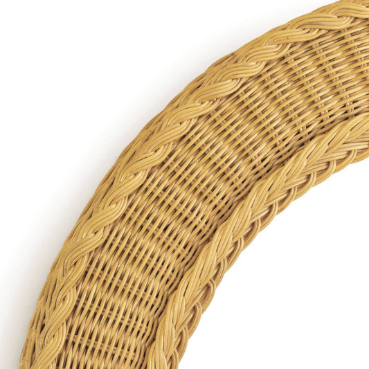 Rhode Rattan Mirror top left corner. Detail view. 