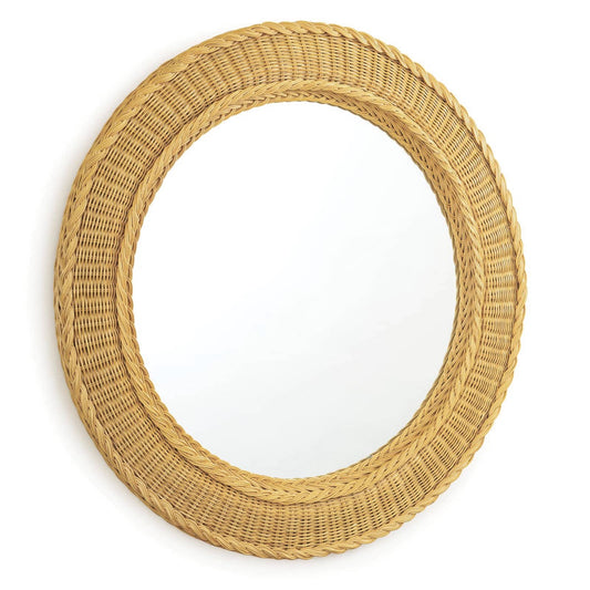 Rhode Rattan Mirror. Right angle view. 