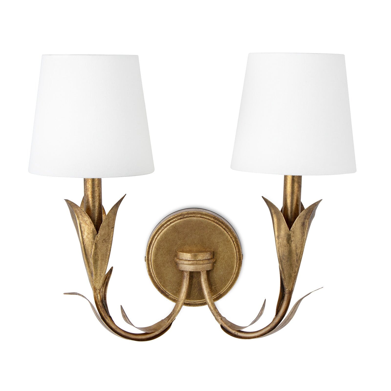 River Reed Sconce Double Wall Sconces Antique Gold 