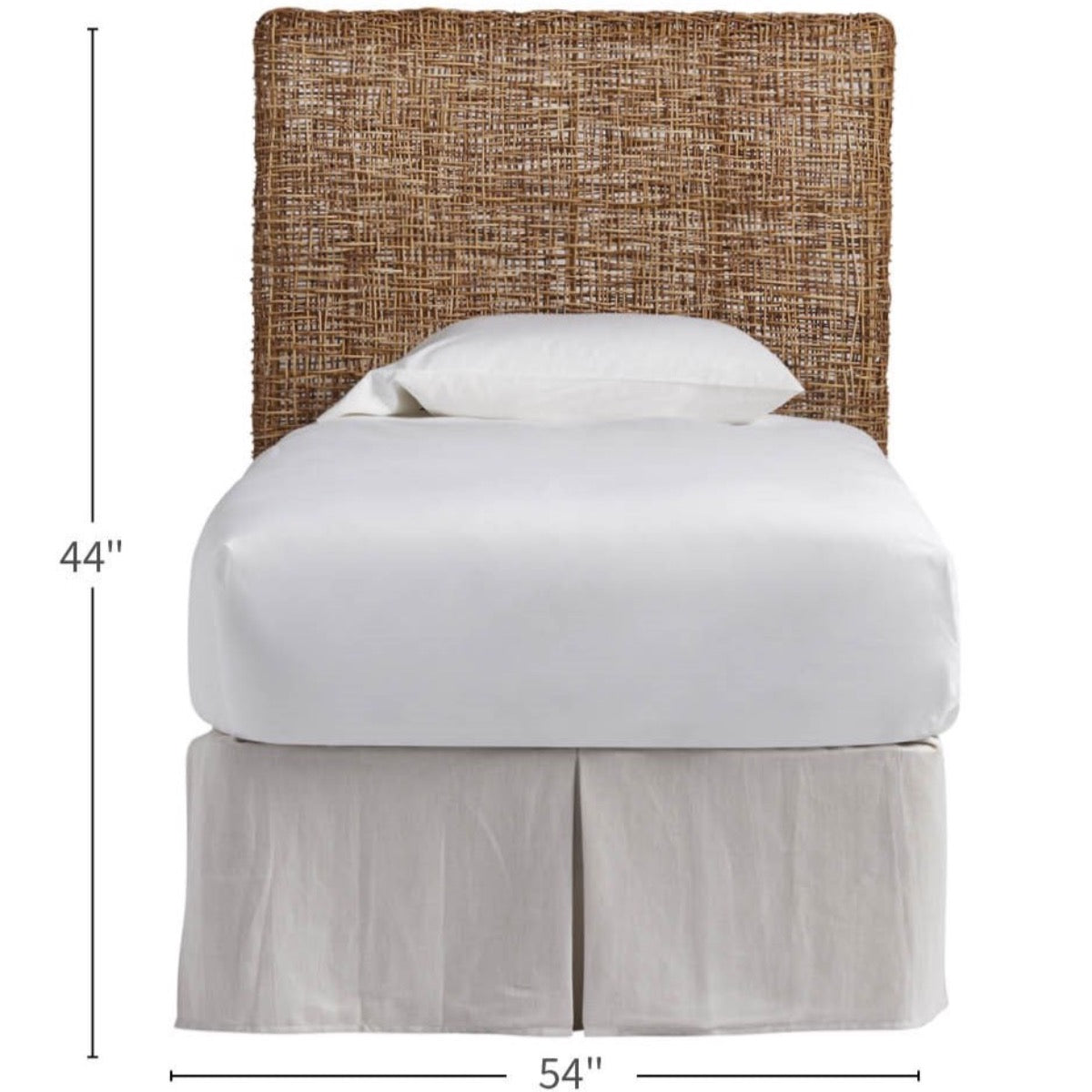 Riviera Twin Headboard with dimensions. Dimension view.