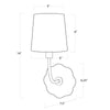 Robin Bent Arm Sconce with dimensions. Dimension view.