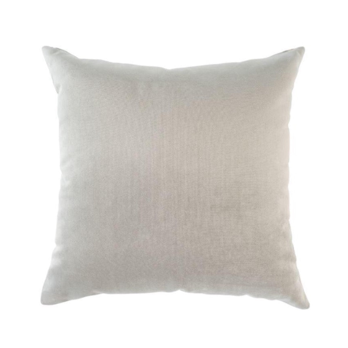 Royal Velvet Pillow - Dove Grey. Front view. 