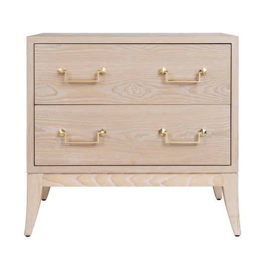 Rue Side Table Cerused Oak. Front view.