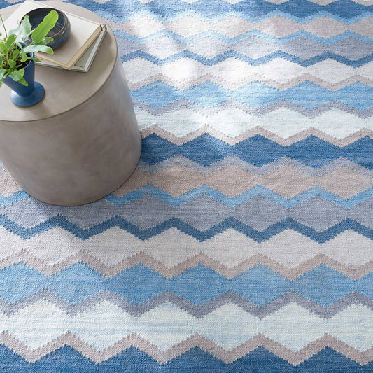 Safety Net Blue Woven Wool Rug Rugs 