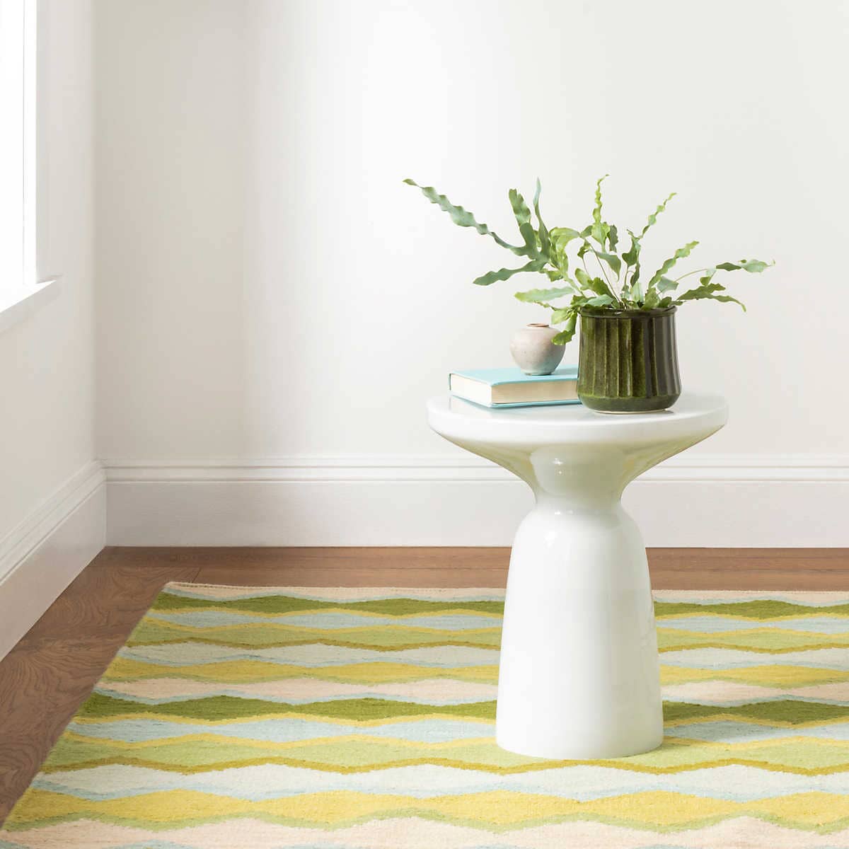 Safety Net Green Woven Wool Rug Rugs 