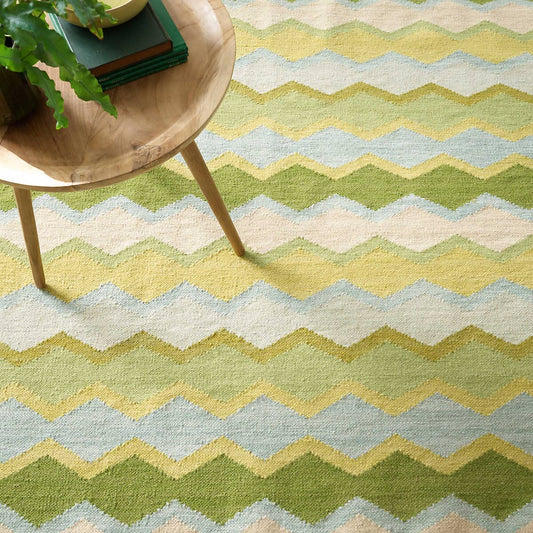 Safety Net Green Woven Wool Rug Rugs 