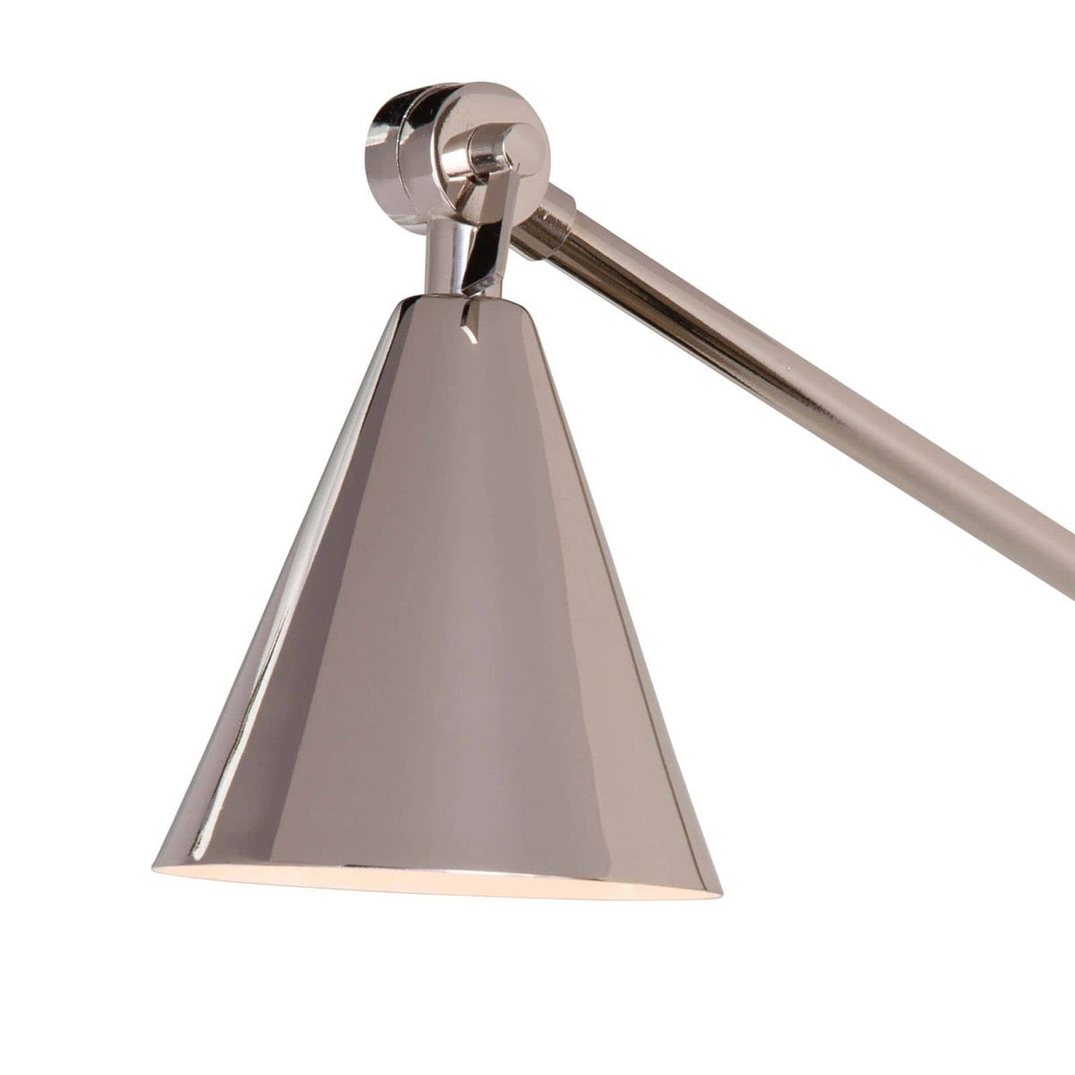 Sal Task Sconce Polished Nickel shade. Detail view.